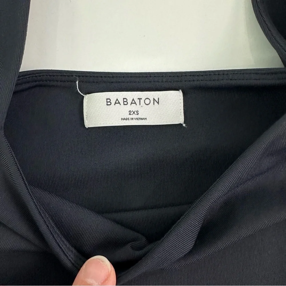 Aritzia Babaton Black Long Sleeve Bodysuit with Square Neckline Size 2XS (XXS) - Picture 3 of 16